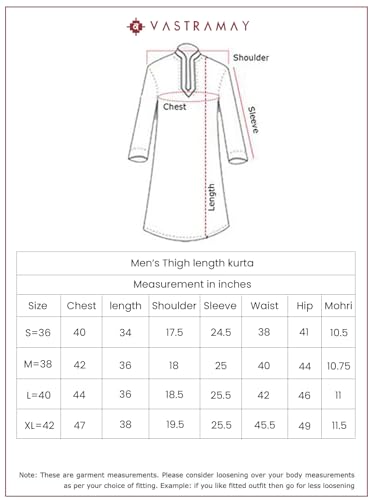 VASTRAMAY Men Falsa Silk Blend Ombre Sequin Kurta | Mid-Length Festive & Wedding Attire with Mandarin Collar