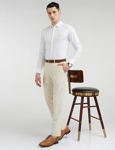 Allen Solly Men's Solid Slim Fit Shirt (ASSFQMOBZ43301_White_42)