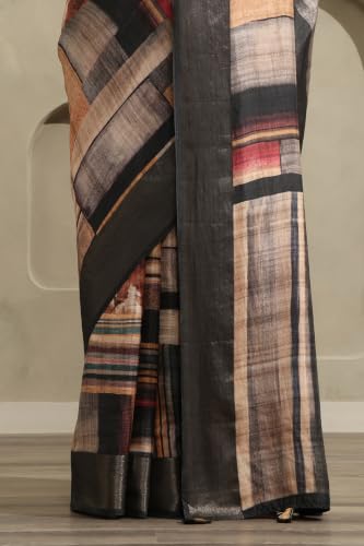 Soch Womens Multicolour Viscose Geometric Printed Saree