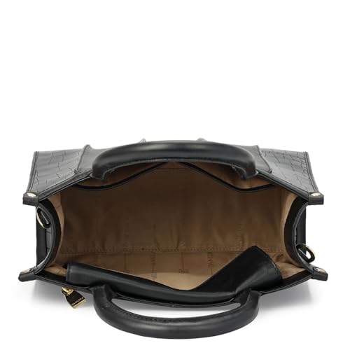 Da Milano Leather Satchel Bag for Women - Black (01742OL)