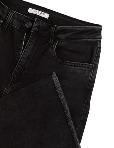 U.S. POLO ASSN. Women High Rise Flared Fit Jeans (UWAW25JEN388_Dark Grey_28)