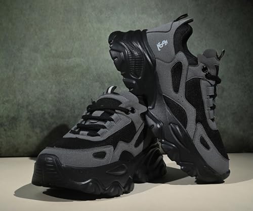 LOUIS STITCH Women’s Sneakers Black | Comfortable Lightweight Walking Shoes | Stylish Casual Lace-Up Trainers for Daily Wea | LSLD-SNK-01-JB | (UK-3)