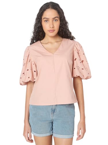 VERO MODA Women Regular Fit Pink Top