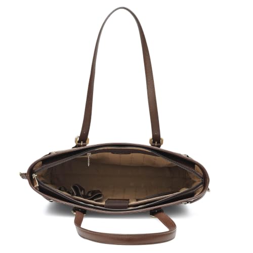 Da Milano Leather Tote Bag for Women - Walnut Brown (LB-0369M-A)