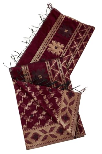 Soch Womens Red Polyester Jamdani Dupatta