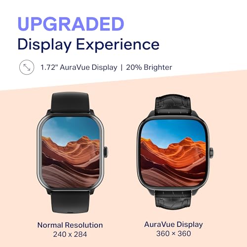 boAt Storm Verge, 1.72" (4.4 cm) Unisex Design, AuraVue Display with 20% Higher Brightness, Premium Metal Body, 80+ Sports Mode, Bluetooth Calling, Smart Watch for Men & Women (Black Leather)
