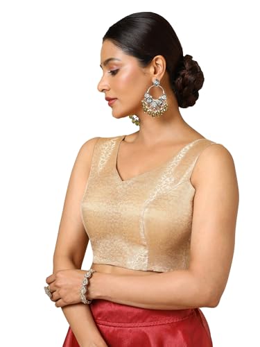 Soch Womens Beige Tussar Zari Woven Padded Blouse