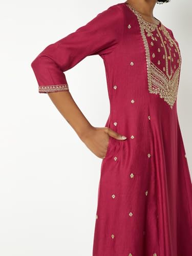 Max Women Embroidered A-line Kurta (Red_XXL)