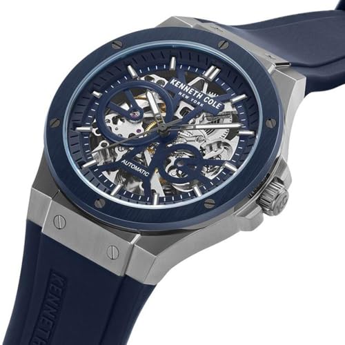 Kenneth Cole Automatic Automatic Blue Dial Stainless Steel Strap Watch for Men-KCWGZ0063903MN