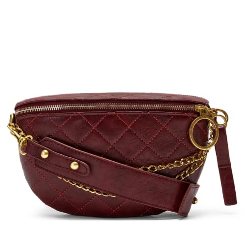 VISMIINTREND Fashion Luxury Vegan Leather Chest Waist Sling Crossbody Bags for Girls and Women | Gifts | Sister | Wife | Birthday (Maroon)