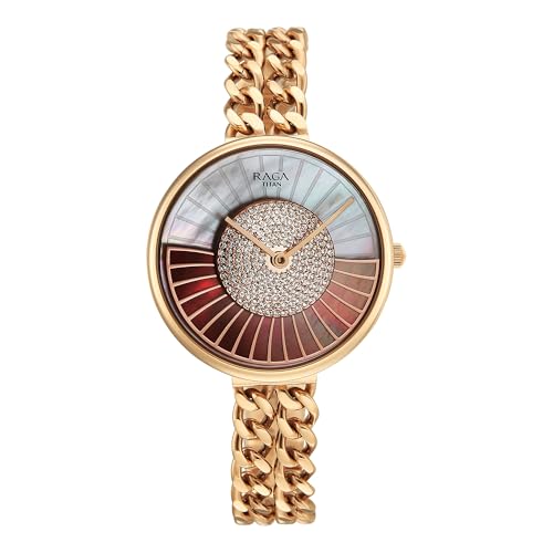Titan Raga Glimmers Quartz White Round Dial Women's Watch | Water Resistant Watch | Watches for Women Analog - 95342WM01F