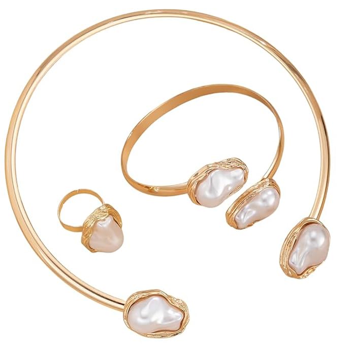 Shining Diva Fashion Latest Stylish Design Fancy Bracelet Ring Necklace Jewellery Set for Women (16556s)