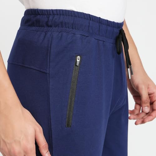 Park Avenue Men Slim Fit Solid Pattern Cotton Polyester Blend Flat Front Casual Jogger Pant