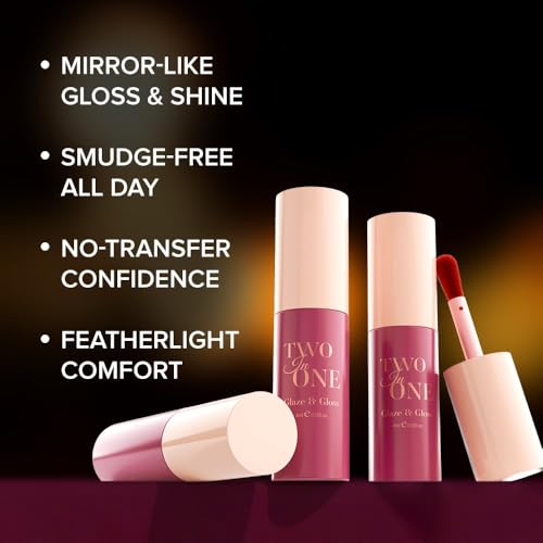 Character Two in One- Glaze & Gloss | Bold Color + High-Shine Lip Gloss | Lightweight, Smudge-Proof & Transfer-Resistant | Non-Sticky, Comfortable Wear | Travel-Friendly & Long-Lasting (CTO401, 4ml)