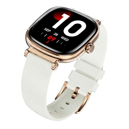boAt Chrome Ivory Smart Watch for Women, co-Designed with GIVA, 1.7" AMOLED Display, 1000 nits Brightness, Premium Metallic Build, Female Wellness Tracker smartwatch for Women (Pearl Glow)