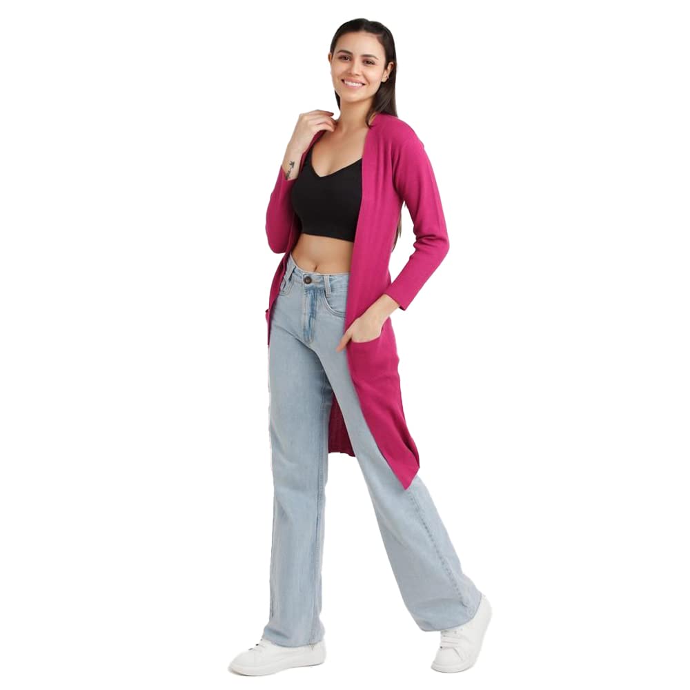 Zink London Women's Pink Solid Regular Shrug