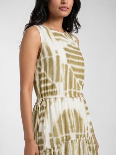 Max Women Printed Midi Dress (White_XS)