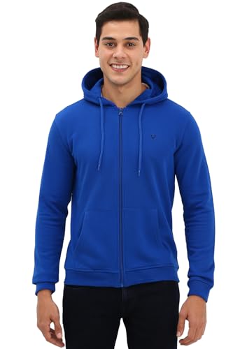 Allen Solly Men's Cotton Hooded Neck Sweatshirt (ASSTQRGF433912_Blue