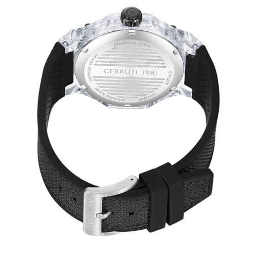 Cerruti 1881 Watch for Men with Black Dial in 52 MM, strap
