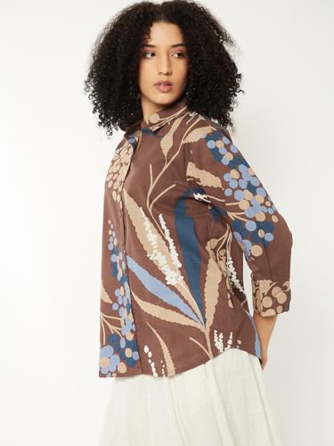 Max Women Printed Shirt(Brown_XL)