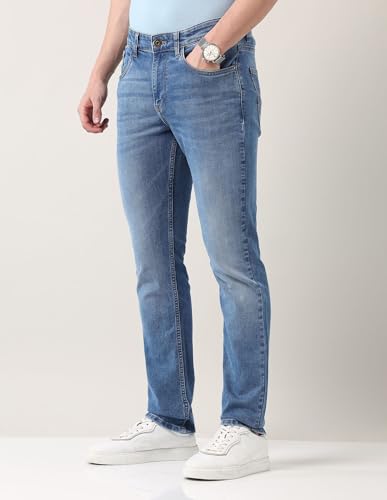 Arvind Slim Fit Mid Rise Light Blue Jeans