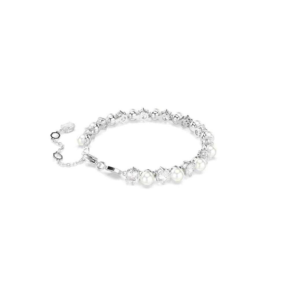 [Official] [Swarovski] Matrix Tennis Bracelet, Crystal Pearl, Round Cut, White, Rhodium Plating, ワンサイズ, Crystal, No Gemstone
