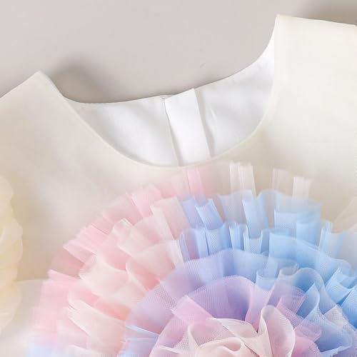 Hopscotch Girls Short Sleeves Embellished Multi Color Gowns (8-10 Years)