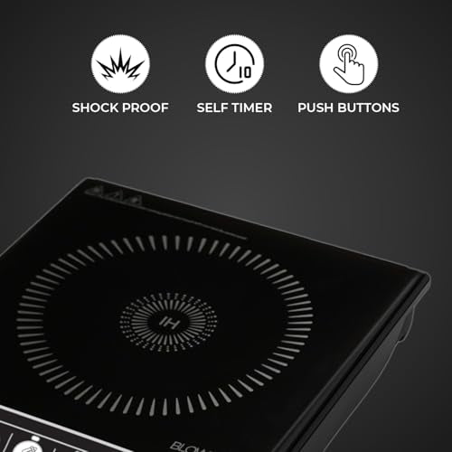 BLOWHOT A9 Induction Cooktop Pack of 2 | 2000 Watt Push Control Basic Cook Top | Fast Heating Electric Induction Stove | 1 Year Warranty on Coil, PCB & Fan | Black