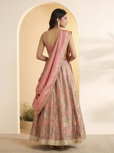 BIBA Silk Solid Kalidar Wedding Blouse With Lehenga And Dupatta