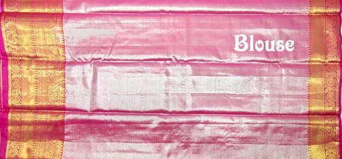 VFCollections Women's Kanchipuram Silk Pure Pattu Sarees With Blouse (VFC445-5)