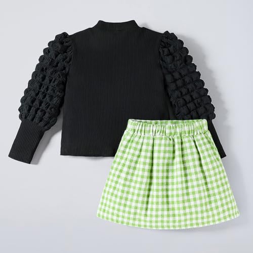 Hopscotch Girls Full Sleeves Black 2-Pc Floral Applique Skirt Set For Ages (18-24 Months)