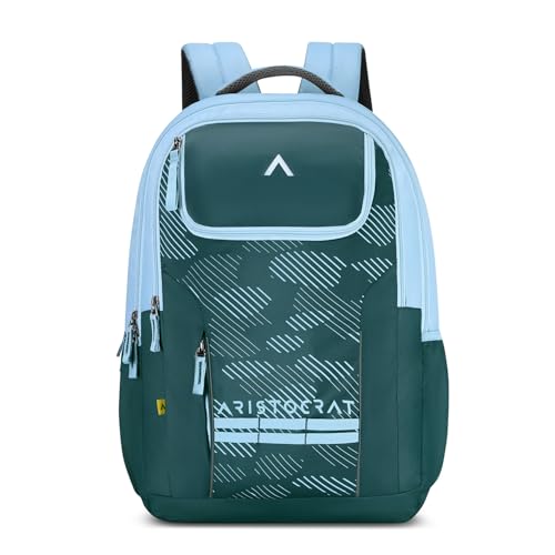 Aristocrat NRG Spacious 42L Casual Backpack, 3 Compartments, Green