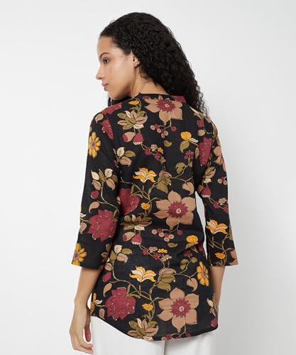 Max Women Floral Print Kurti(Black_M)