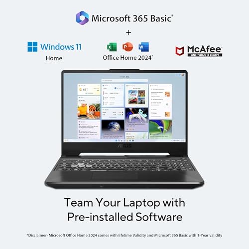 ASUS TUF A15 (2026),AMD Ryzen 7 170, RTX 3050-4GB, 32GB RAM (Upgradeable), 1TB SSD, FHD, 15.6"(39.6 cm), Windows 11, M365 Basic(1 Year),Office 2024,Graphite Black,2.3 Kg,FA506NCQ-HN010WS,Gaming Laptop