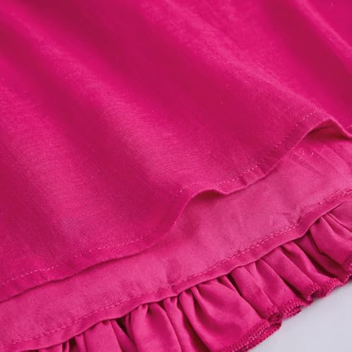 Hopscotch Girls Pink Sleeveless Floral Embroidered Casual Dress for Ages (7-8 Years)