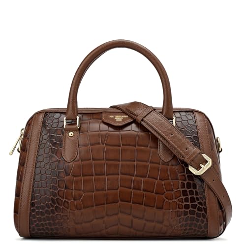 Da Milano Leather Brown Satchel Bag for Women (00355A-OL)