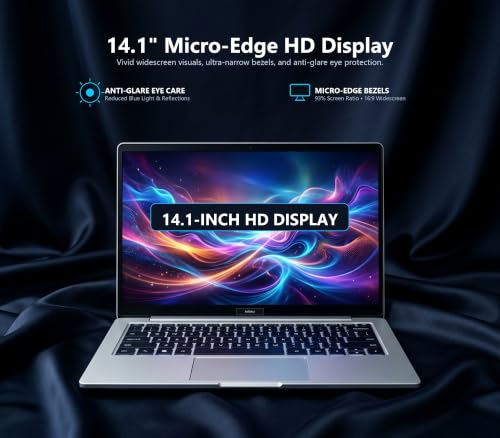 Bellaluz B410 Laptop | 14.1" HD Display | 8GB DDR4 RAM | 256GB Storage| Intel N4100 Quad-Core Processor with UHD 4K Graphics | Windows 11 Pro | 1 + 3 Yr Warranty | Thin & Light Laptop for Office Use