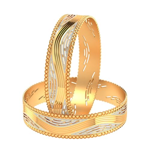CYGNI BANGLES Elegant Gold-Plated Bangles for Women Traditional Design Jewelry (1 Pair)(F2-B-98)