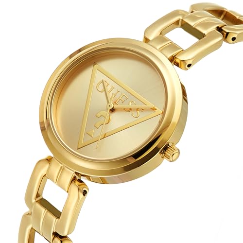 GUESS Round 32mm Champagne Dial Analog Women Watch - U1438L2M