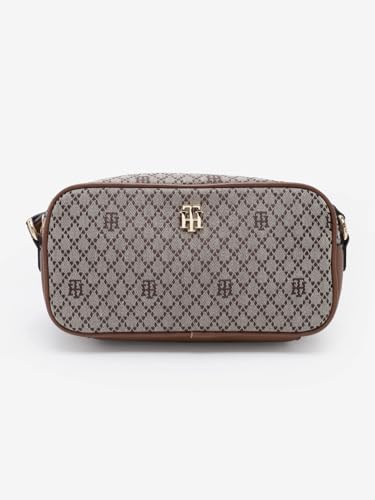 Logo Brown Polyester Sling Bag