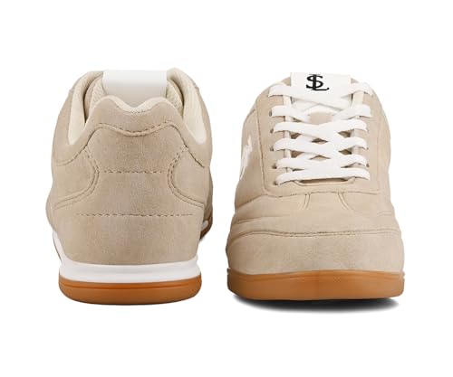 LOUIS STITCH Women’s Beige Casual Lightweight Sneakers | Ortholite Cushioned Comfort | Dual-Color TPR Sole | Lightweight & Comfortable Casual Lace-Up Shoes | LSD-SNK-NBL-BG | UK-5