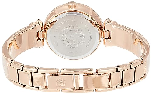 Anne Klein Women's AK/1980BMRG Diamond-Accented Dial Blush Pink and Rose Gold-Tone Bangle Watch