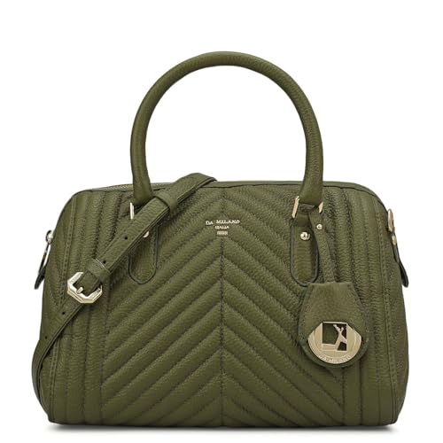 Da Milano Leather Satchel for Women - Green