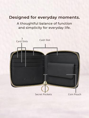 Kalankit Sister Gift for Rakhi | Rakhi Gift for Sister, Small Wallet for Woman | Mini Bi-Fold Purse for Women, Compact Pocket, Cute Money Purse for Girls |Zip Wallet for Women | Sister Rakhi Gifts