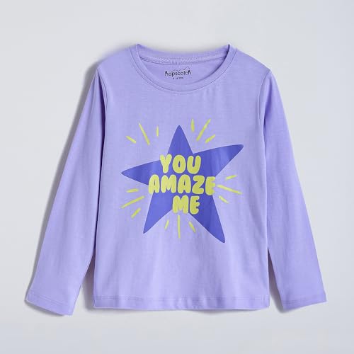 Hopscotch Girls Full Sleeves Multi 3-Pack Unicorn Cotton T-Shirts for Ages (4-5 Years)
