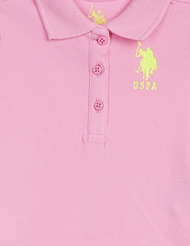 U.S. POLO ASSN. Kids Kids Regular fit Girls Cotton Solid Short Sleeves Polo T-Shirts (UGTSHC0004_Pink_12M)