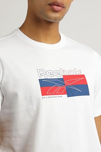 Reebok Men's Regular Fit T-Shirt (RMKCAA0903_White