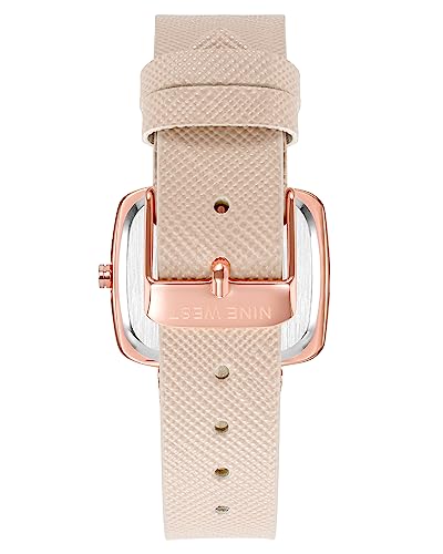 Nine West Women's Saffiano Strap Watch, NW/1856, Blush Pink/Rose Gold