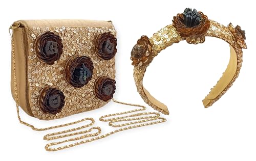 DUCHESS Kids Style Essentials Sling Bag and Hairband Pair (Gold)