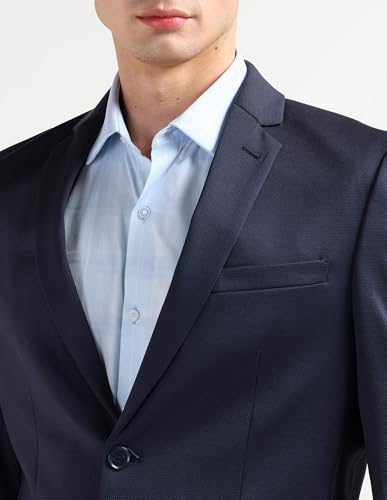 Arrow Men's Zero Calorie Slim Fit Textured Suit (ARAISU5604_Navy_38)